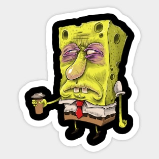 spongebob before coffee Sticker